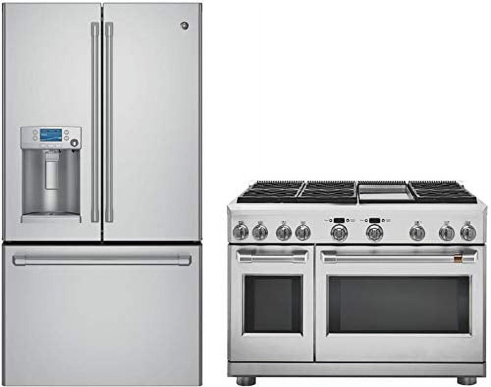 GE Cafe 2 Piece Kitchen Appliance Package with CFE28USHSS 36" Smart