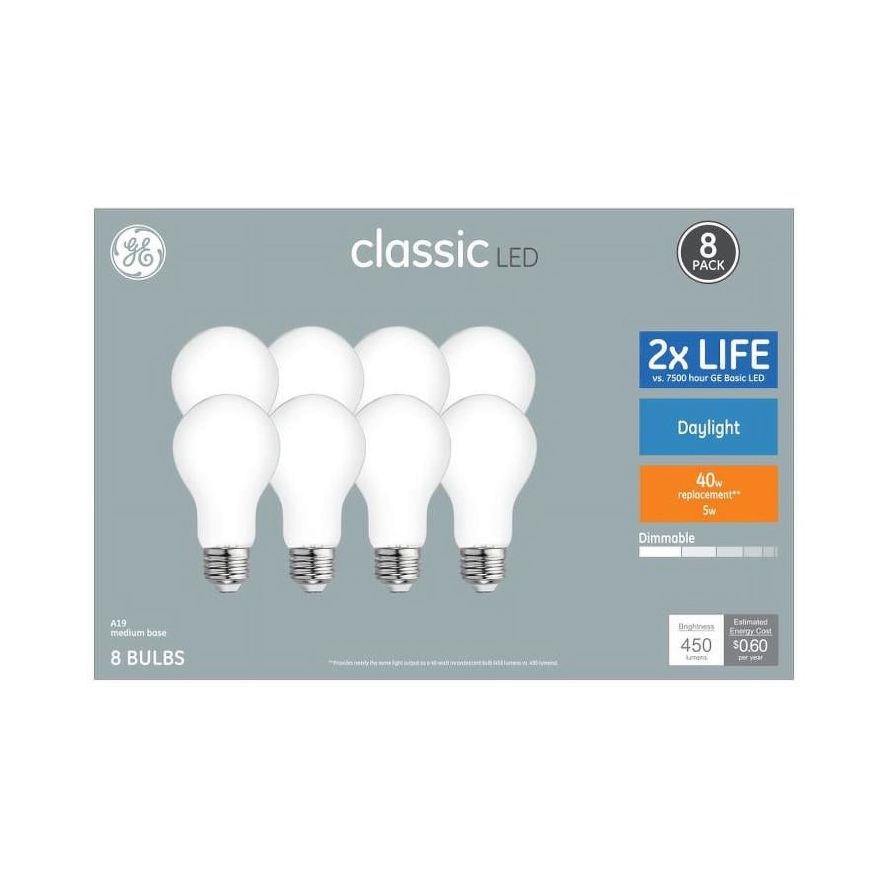 GE Classic 40-Watt /5 Watts (450 lumens) EQ Daylight Dimmable Light Bulbs (8-Pack)