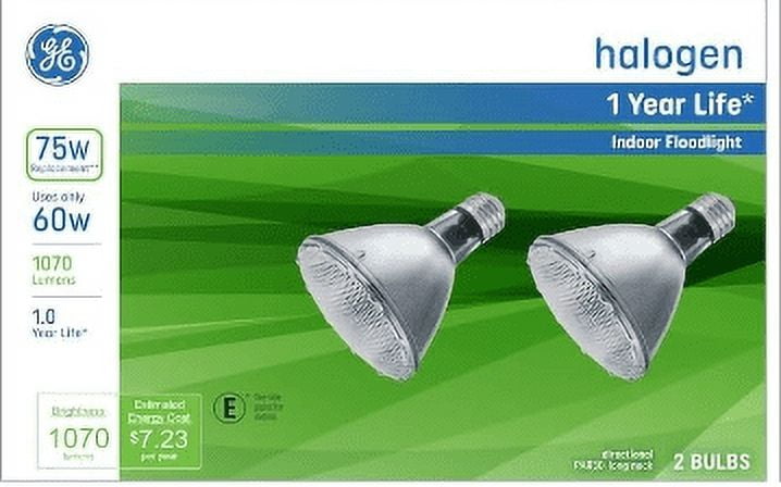 GE Classic 60-Watt EQ par 30 Longneck Dimmable Warm White Reflector Flood Halogen Light Bulb - 2 ct 40681