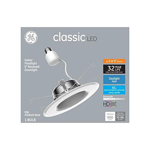 GE Classic 65-Watt Equivalent White Dimmable Recessed Downlight (5-in or 6-in)