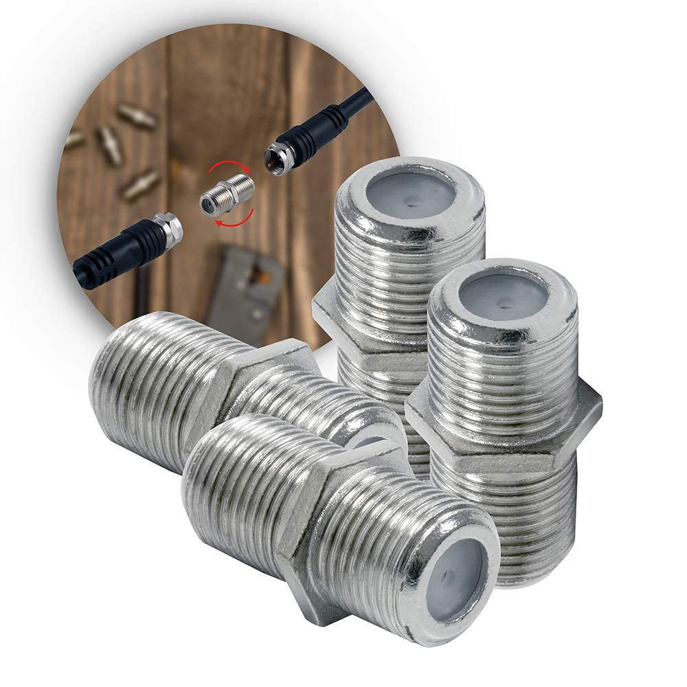 GE Coaxial Cable Extension Adapter Couplers, 4Pack, Works on FType