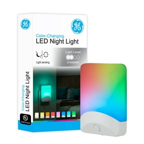GE Color-Changing LED Night Light, White, 34693
