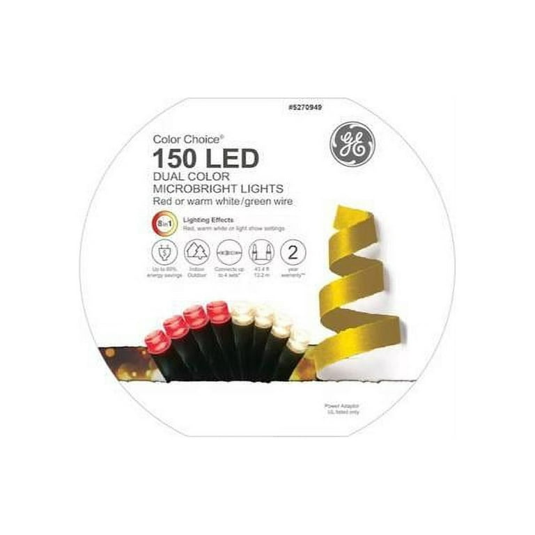 GE Color Choice 150-Count 49.6-ft Multi-function Color Changing LED Plug-In Christmas String Lights GE Color Choice 150-Count 49.6-ft Multi-function Color Changing LED Plug-In Christmas String Lights