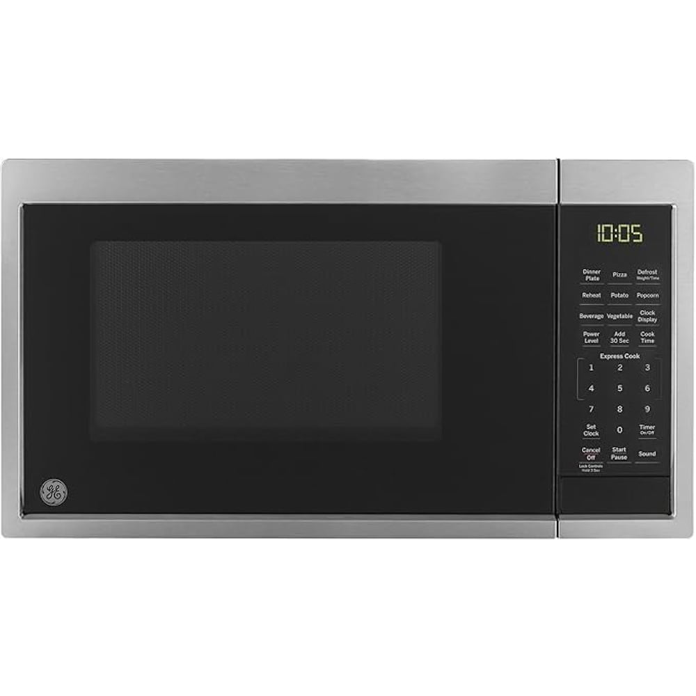 Stainless Steel Compact Countertop Microwave Oven with Touch Controls