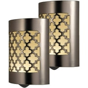 GE CoverLite LED Night Light, 2 Pack, Plug-in, Dusk-to-Dawn Sensor, Brushed Nickel, 46815