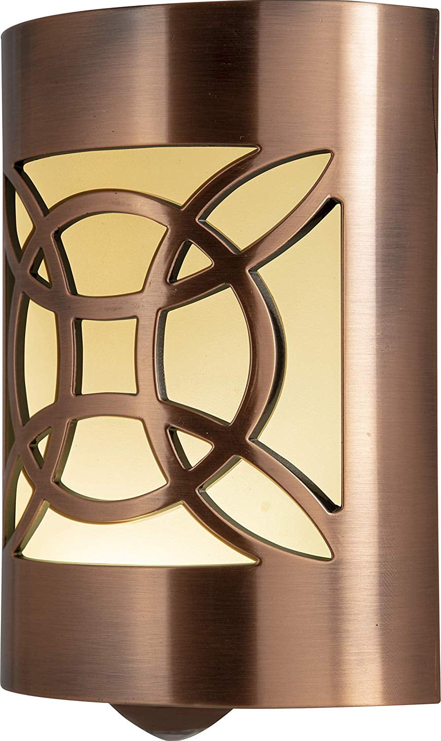 GE CoverLite LED Night Light, Geometric Oil-Rubbed Bronze, 11332