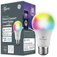 thumbnail image 1 of GE Cync A19 Smart LED Light Bulb, Color Changing Indoor Décor Lights, 60 Watts, Medium Base, 1pk, 1 of 5