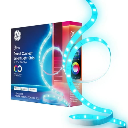 GE Cync Color Changing Indoor LED Light Strip with Matter, 16ft (1-Pack) price history and forecast - GE Lighting 93131728
