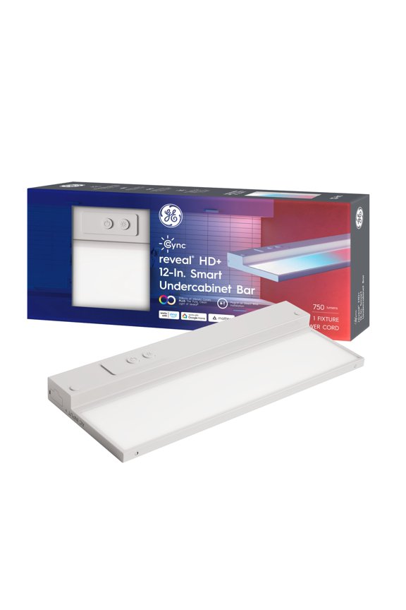 GE Cync Reveal Smart LED Under Cabinet Light Fixture, Color Changing Kitchen Light, 12in