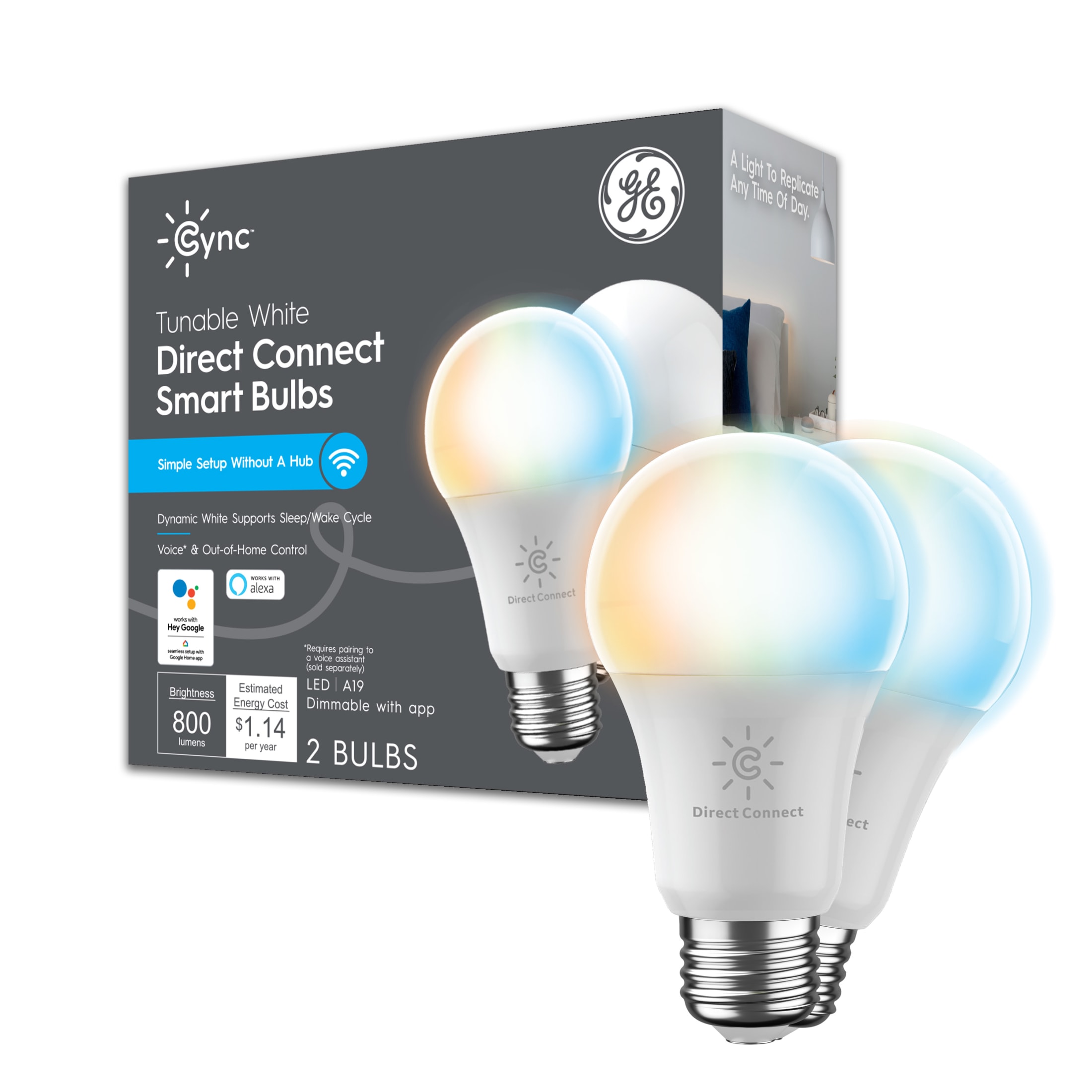 Smart Light Bulb, 2Pack Avatar Controls Smart LED Light Bulbs WiFi