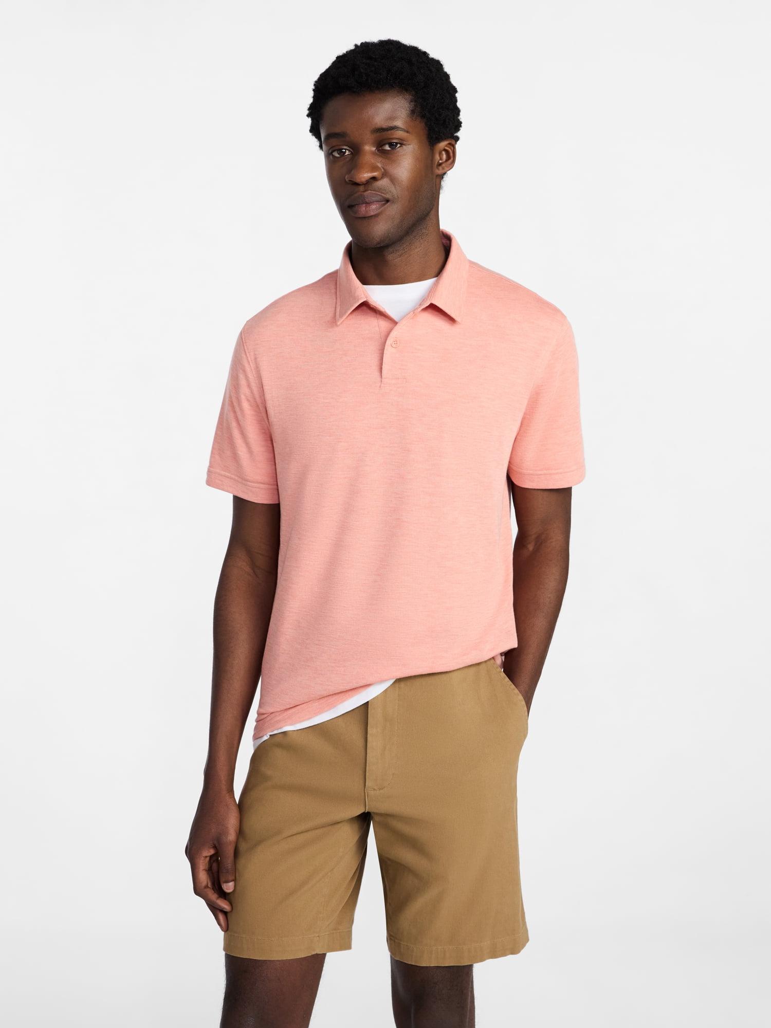 George Men's and Big Men's Double Knit Polo Shirt with Short Sleeves, Sizes S-5XL