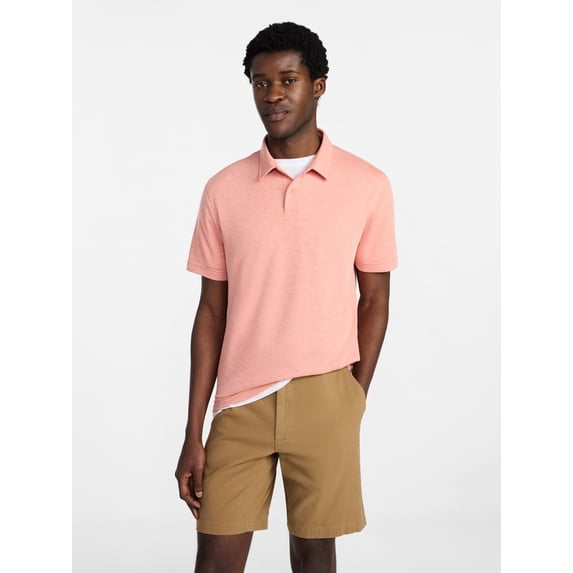 George Men's and Big Men's Double Knit Polo Shirt with Short Sleeves, Sizes S-5XL