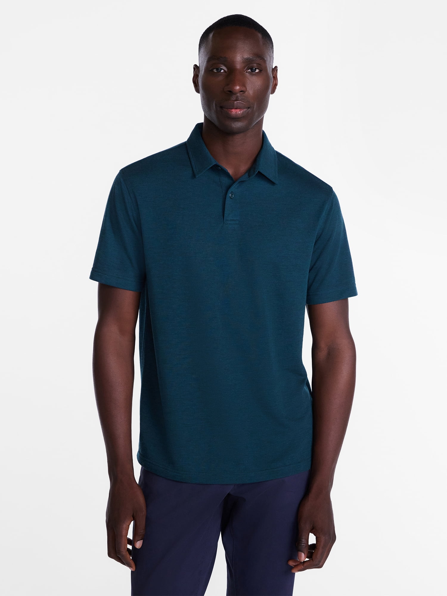 George Men's and Big Men's Double Knit Polo Shirt with Short Sleeves, Sizes S-5XL