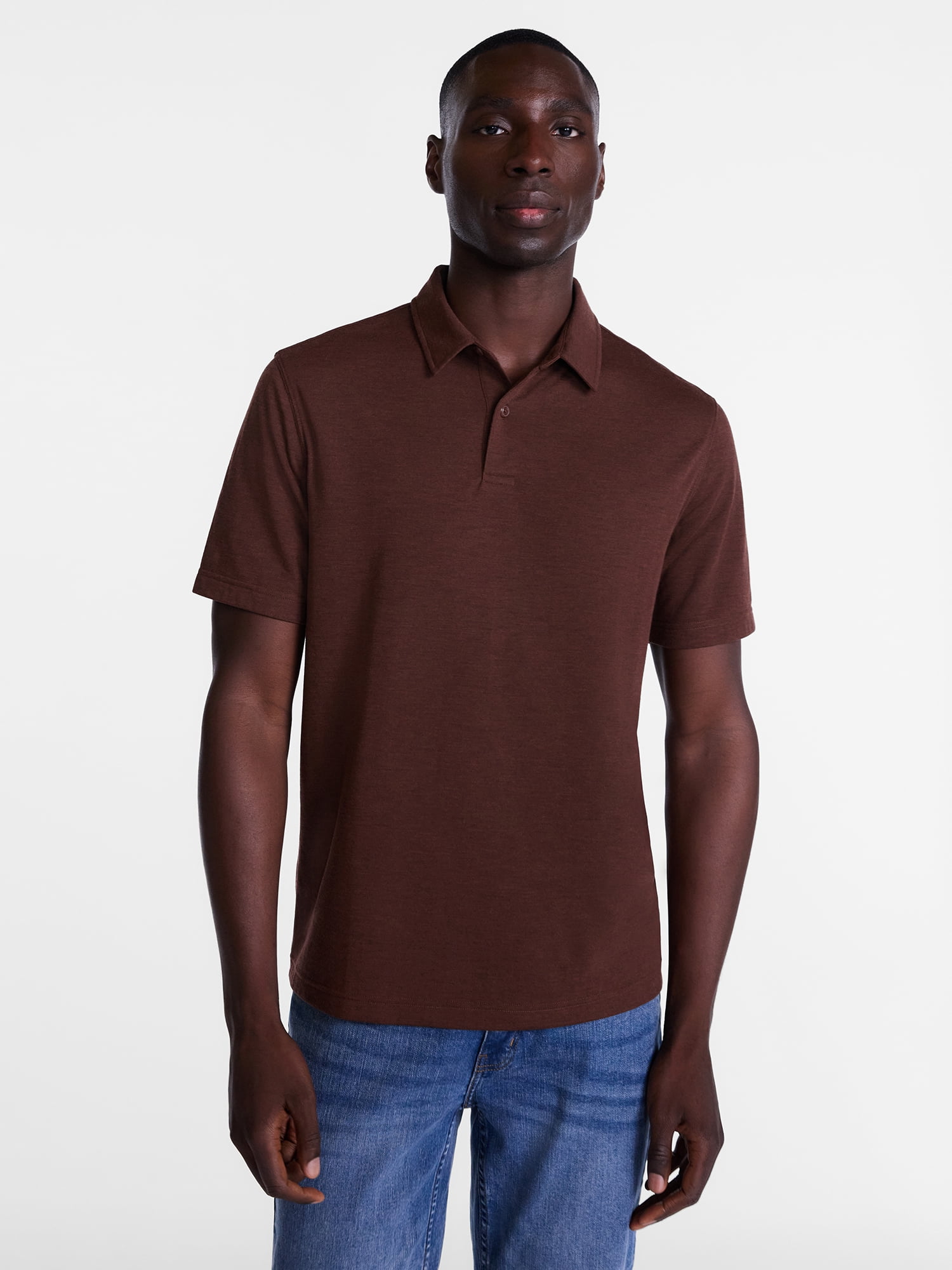 George Men's and Big Men's Double Knit Polo Shirt with Short Sleeves, Sizes S-5XB
