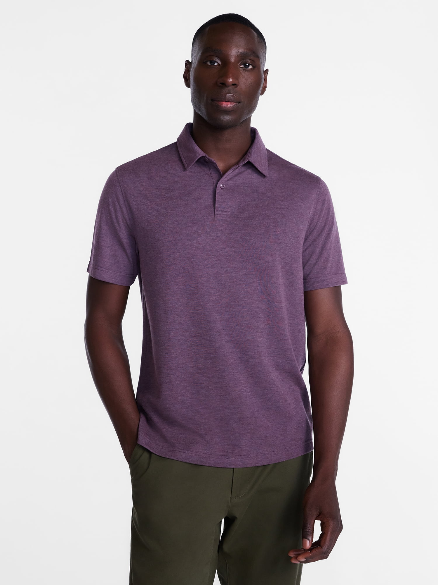 George Men's and Big Men's Double Knit Polo Shirt with Short Sleeves, Sizes S-5XL