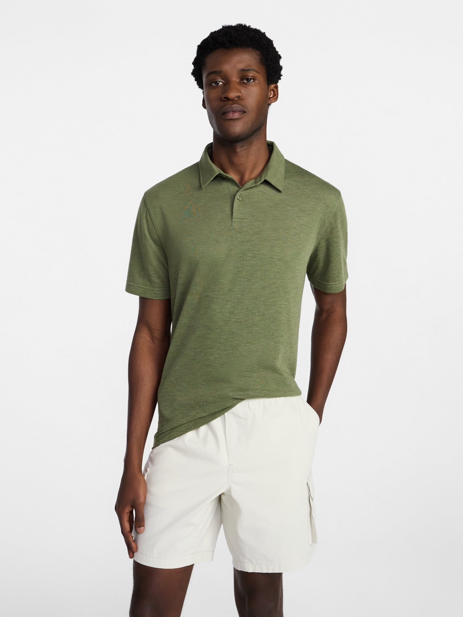 George Men's and Big Men's Double Knit Polo Shirt with Short Sleeves, Sizes S-5XL