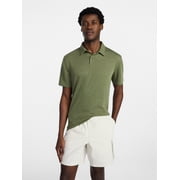 Men's and Big Men's Double Knit Polo Shirt with Short Sleeves, Sizes S-5XL