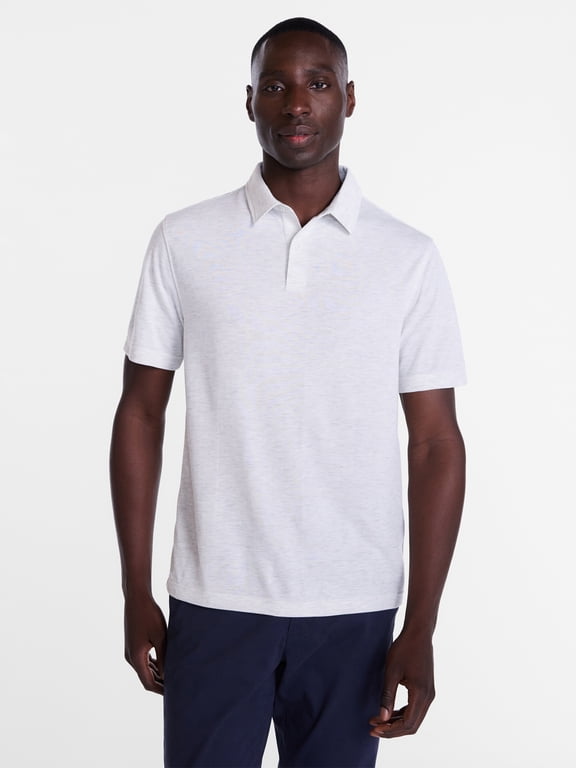 Men's and Big Men's Double Knit Polo Shirt with Short Sleeves, Sizes S-5XB
