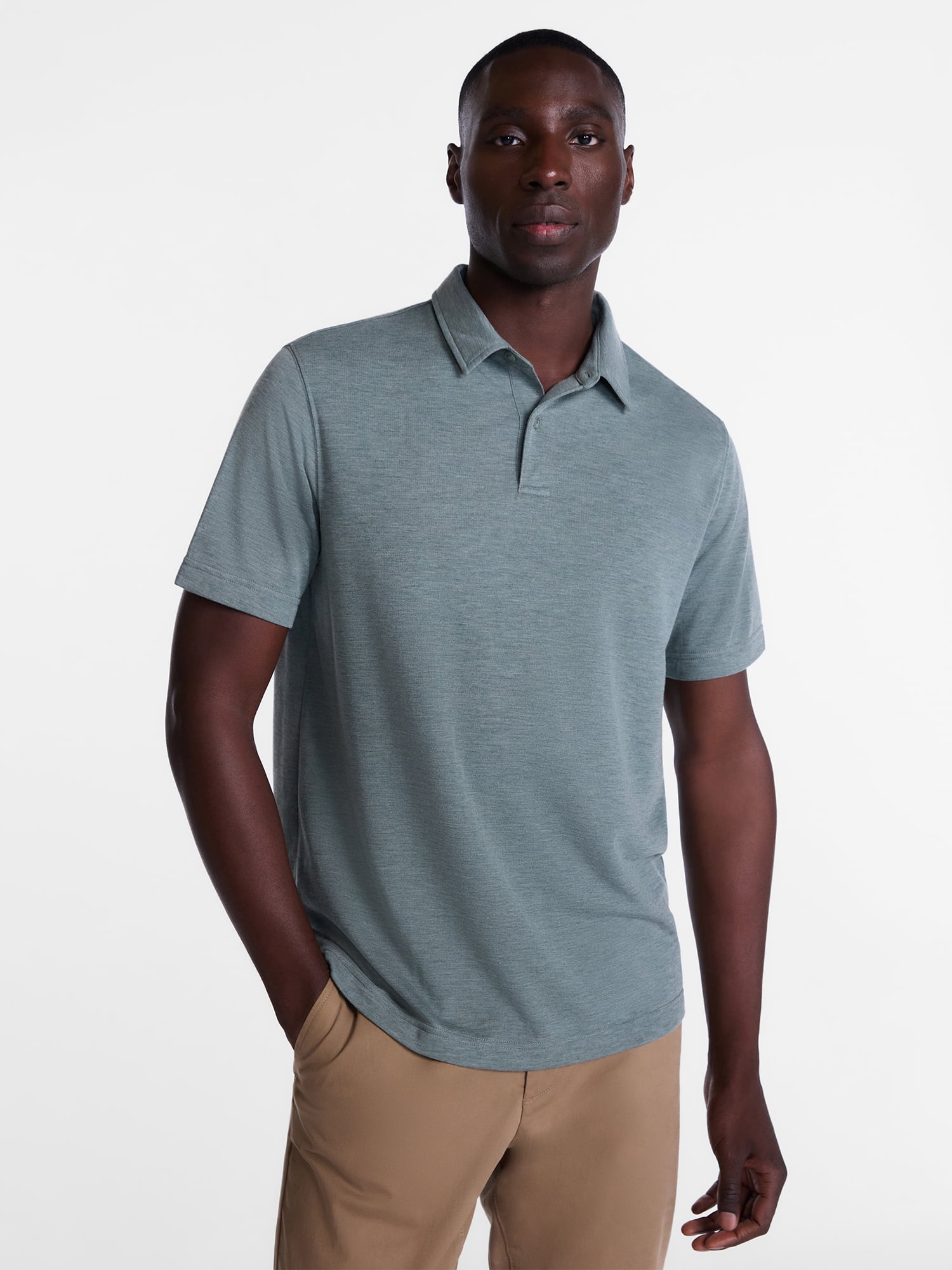 George Men's and Big Men's Double Knit Polo Shirt with Short Sleeves, Sizes S-5XB