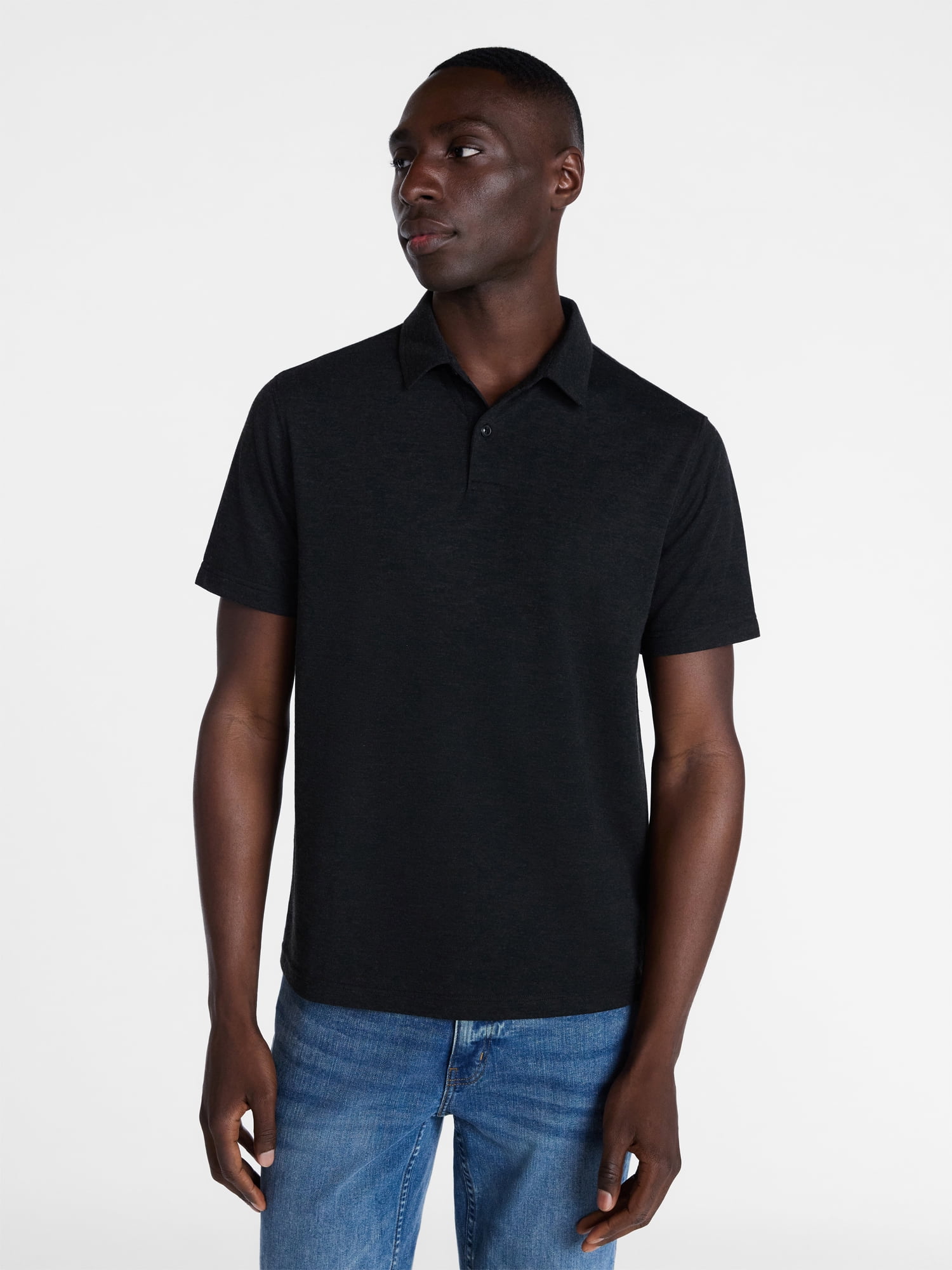 George Men's and Big Men's Double Knit Polo Shirt with Short Sleeves, Sizes S-5XL