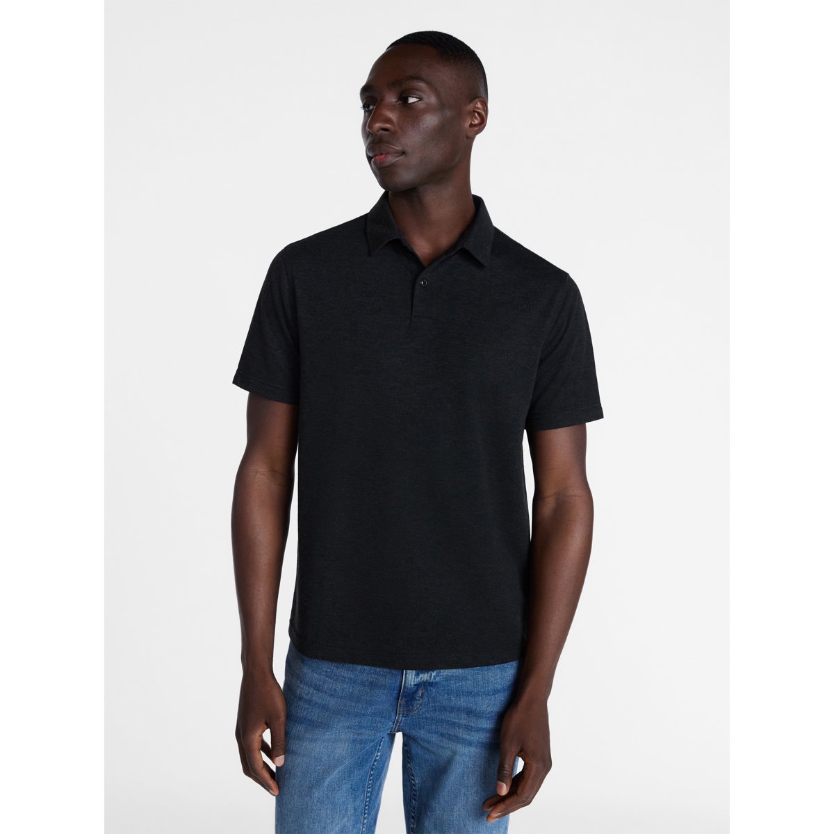 Men's and Big Men's Double Knit Polo Shirt with Short Sleeves, Sizes S-5XL