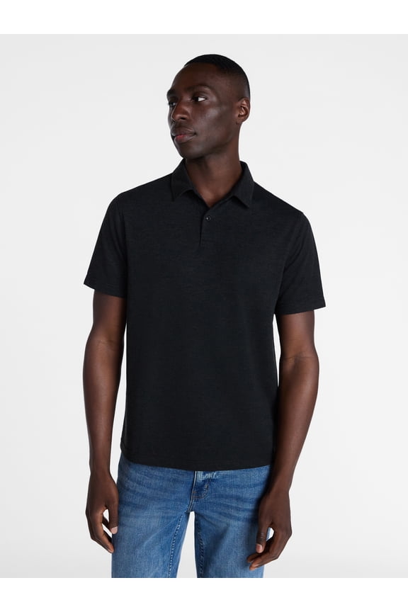 Men's and Big Men's Double Knit Polo Shirt with Short Sleeves, Sizes S-5XB