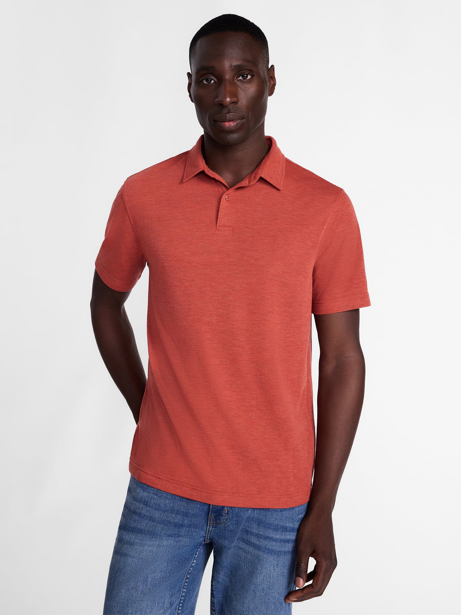 George Men's and Big Men's Double Knit Polo Shirt with Short Sleeves, Sizes S-5XB