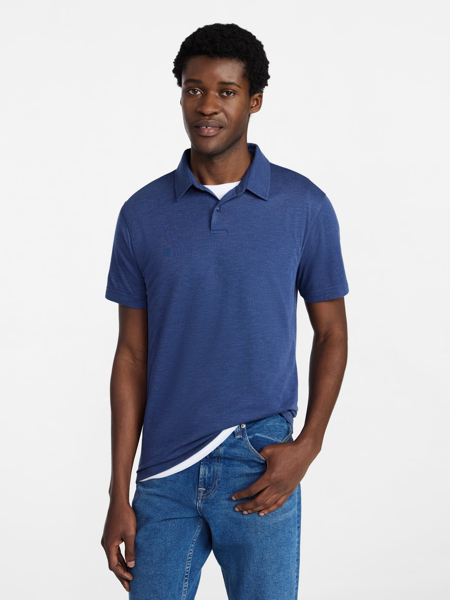 George Men's and Big Men's Double Knit Polo Shirt with Short Sleeves, Sizes S-5XL