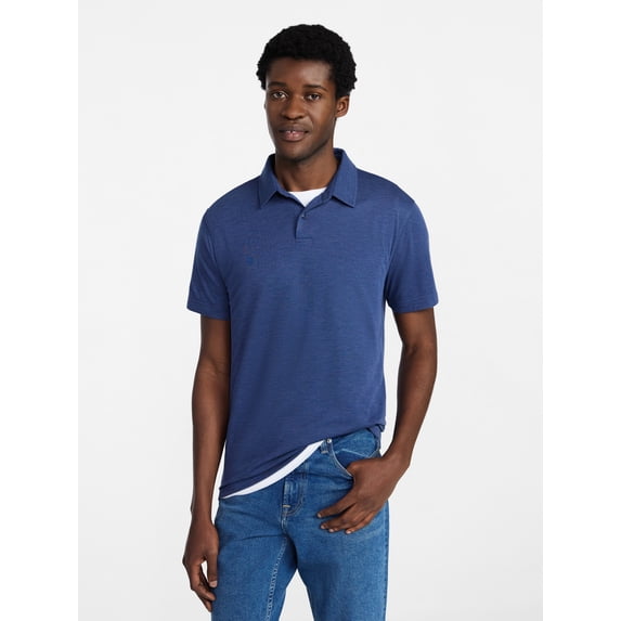 George Men's and Big Men's Double Knit Polo Shirt with Short Sleeves, Sizes S-5XL