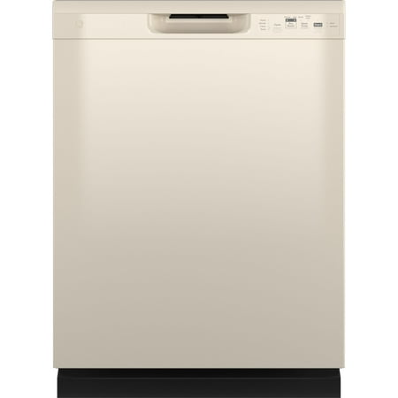 GE - 24" Front Control Built-In Plastic Tub Dishwasher with Steam + Sanitization and 55 dBA - Bisque