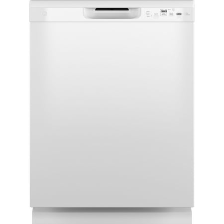 GE - Front Control Built-In Dishwasher with 55 dBA - White