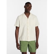 Men's Embroidered Camp Shirt with Short Sleeves, Sizes S-5XL