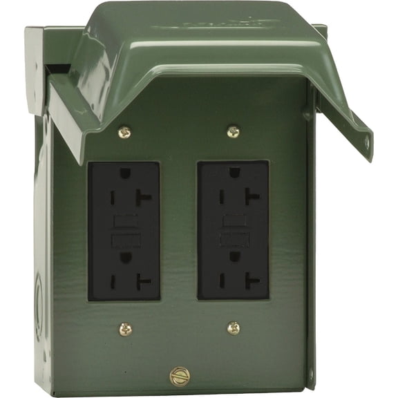 GE Industrial GE ENERGY INDUSTRIAL SOLUTIONS U012010GRP 2GFI Backyard Power Outlet Indoor & Outdoor Use, NEC-Compliant