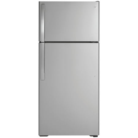 GE - 16.6 Cu. Ft. Top-Freezer Refrigerator - Stainless steel