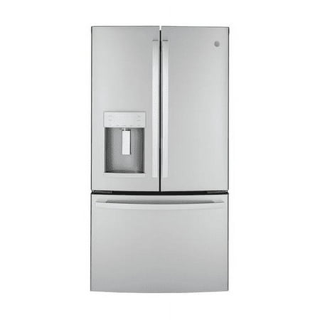 GE - 22.1 Cu. Ft. French Door Counter-Depth Refrigerator - Stainless steel