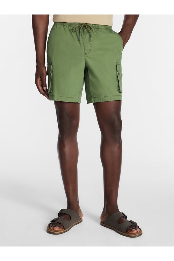 Men's and Big Men's E Waist Cargo Shorts, 8" Inseam, Sizes S-3XL