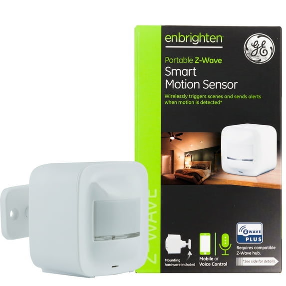 GE Enbrighten Z-Wave Plus Portable Smart Motion Sensor, Z-Wave Hub Required, 34193