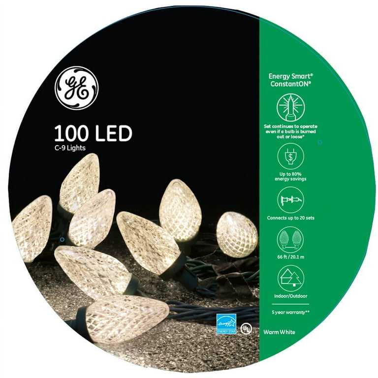 GE Energy Smart 100-Count 66-ft Warm White LED Plug-In Christmas String Lights GE Energy Smart 100-Count 66-ft Warm White LED Plug-In Christmas String Lights