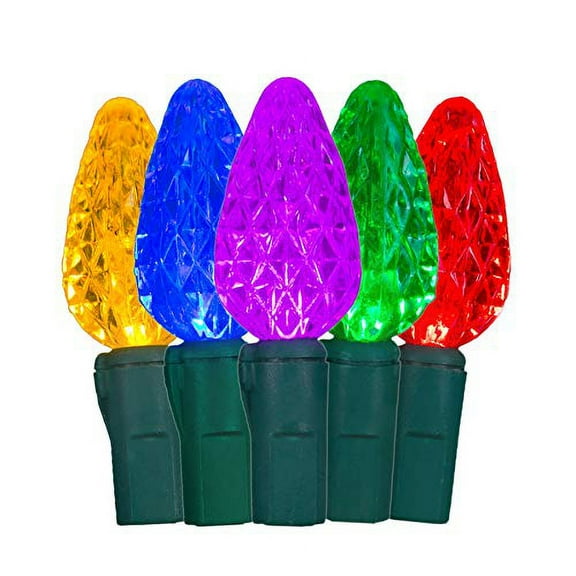 GE Energy Smart 150-Count 49.6-ft ConstantOn Multicolor C6 Faceted LED Plug-in Light Set