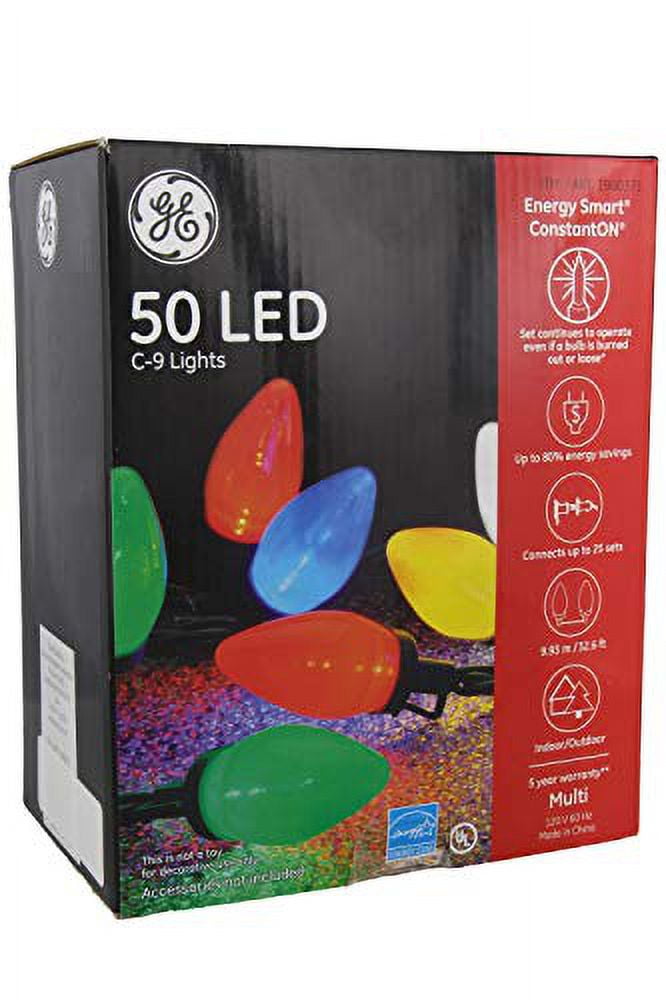 GE Energy Smart 50 Multicolor LED C9 Holiday/Christmas Lights 32.6ft