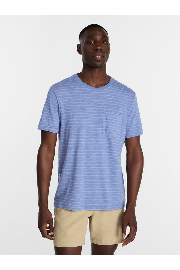 Men's & Big Mens Classic Fit Striped Short Sleeve Crewneck T-Shirt, Sizes S-5XL