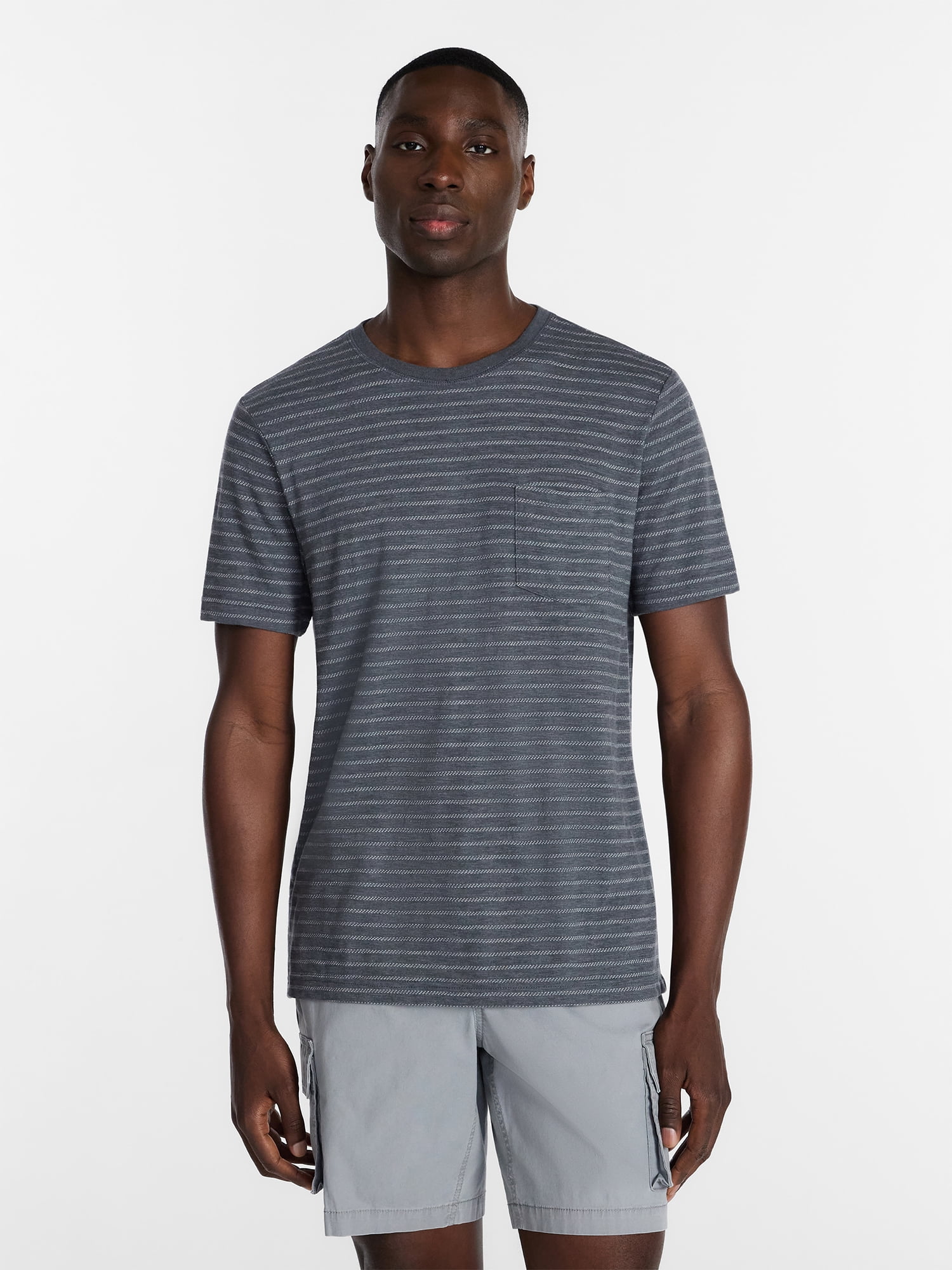 George Men's & Big Mens Classic Fit Striped Short Sleeve Crewneck T-Shirt, Sizes S-5XL