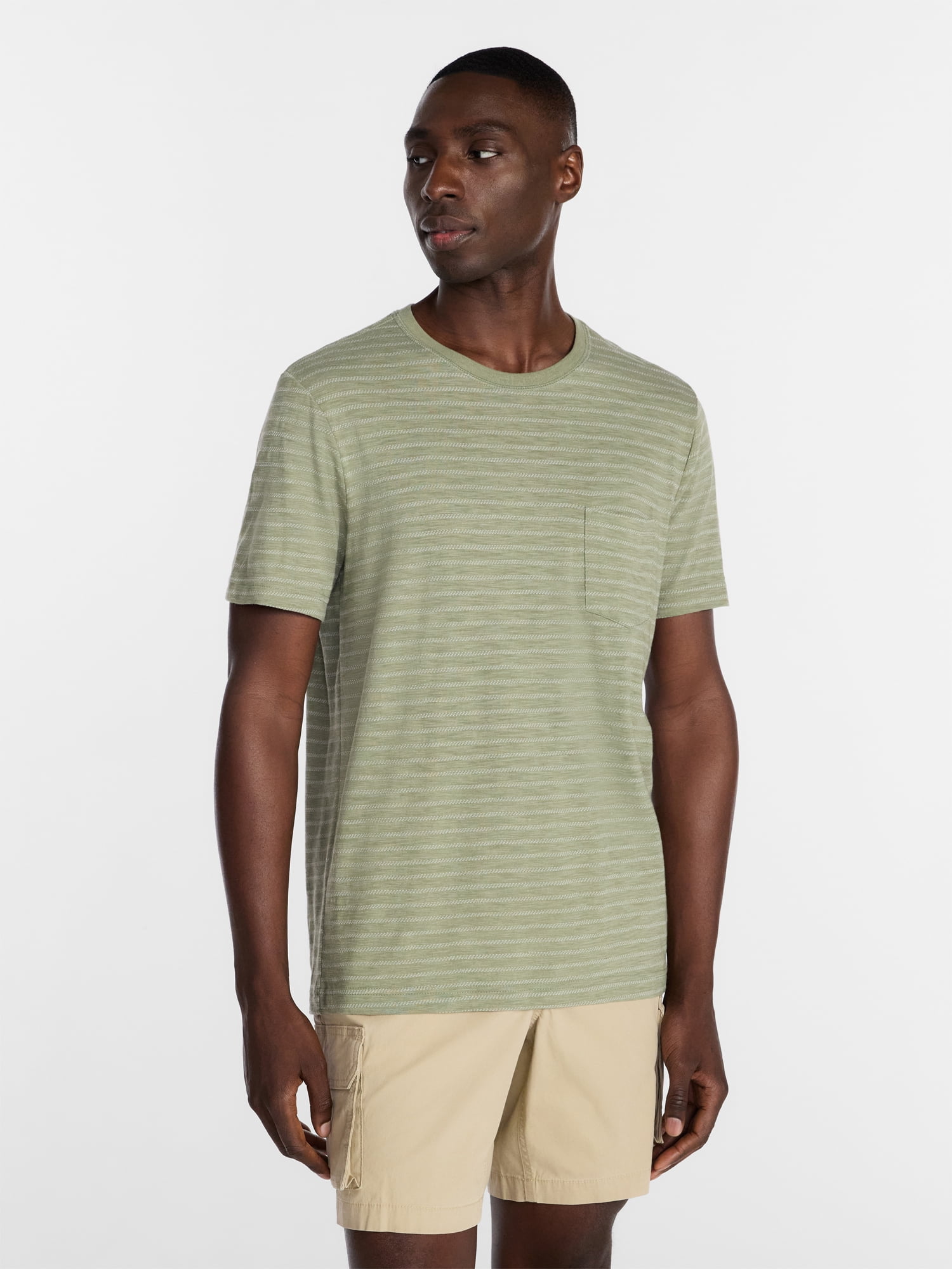 George Men's & Big Mens Classic Fit Striped Short Sleeve Crewneck T-Shirt, Sizes S-5XL