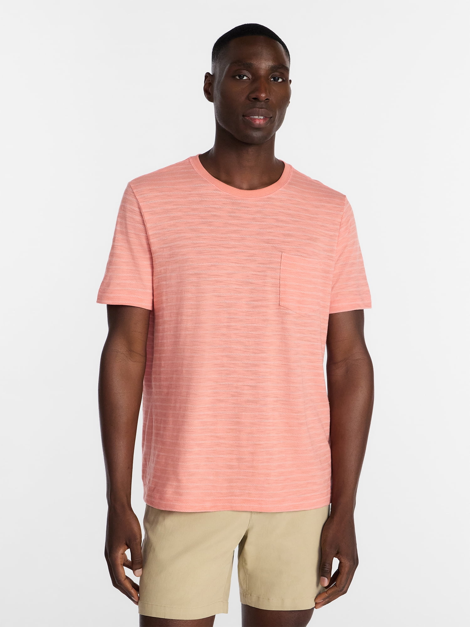 George Men's & Big Mens Classic Fit Striped Short Sleeve Crewneck T-Shirt, Sizes S-5XL