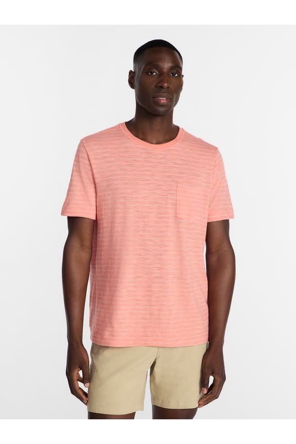 Men's & Big Mens Classic Fit Striped Short Sleeve Crewneck T-Shirt, Sizes S-5XL