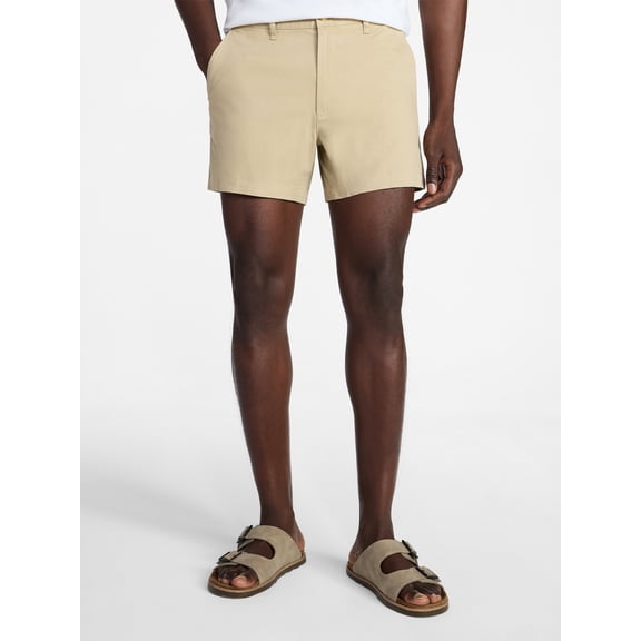 George Men's and Big Men's Stretch Twill Flat Front Shorts, 5" Inseam, Sizes 28-54