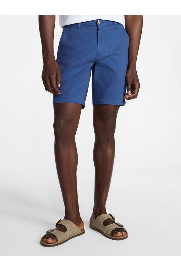 Men's and Big Men's Stretch Twill Flat Front Shorts, 9" Inseam, Sizes 30-46