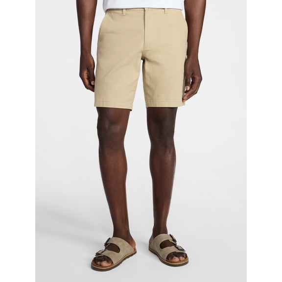 George Men's and Big Men's Stretch Twill Flat Front Shorts, 9" Inseam, Sizes 30-46