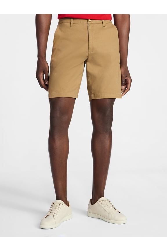 Men's and Big Men's Stretch Twill Flat Front Shorts, 9" Inseam, Sizes 28-54