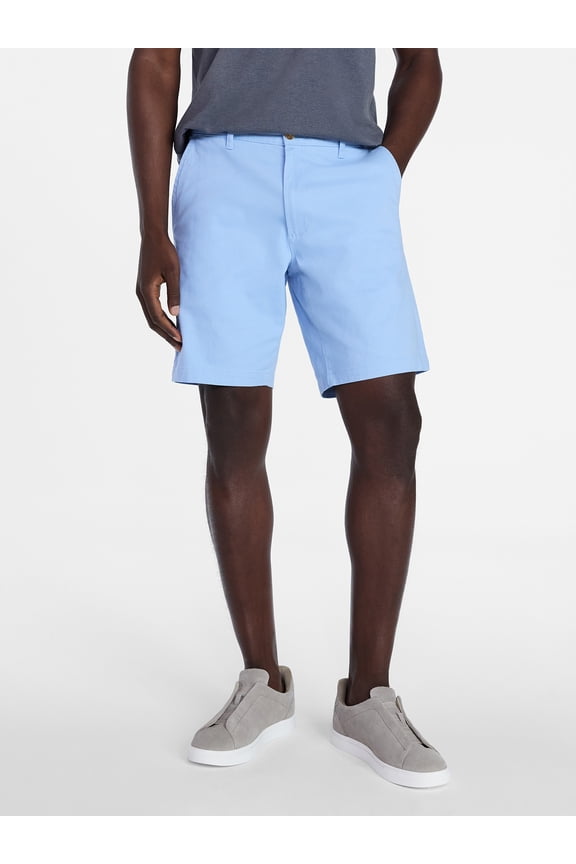 Men's and Big Men's Stretch Twill Flat Front Shorts, 9" Inseam, Sizes 28-54